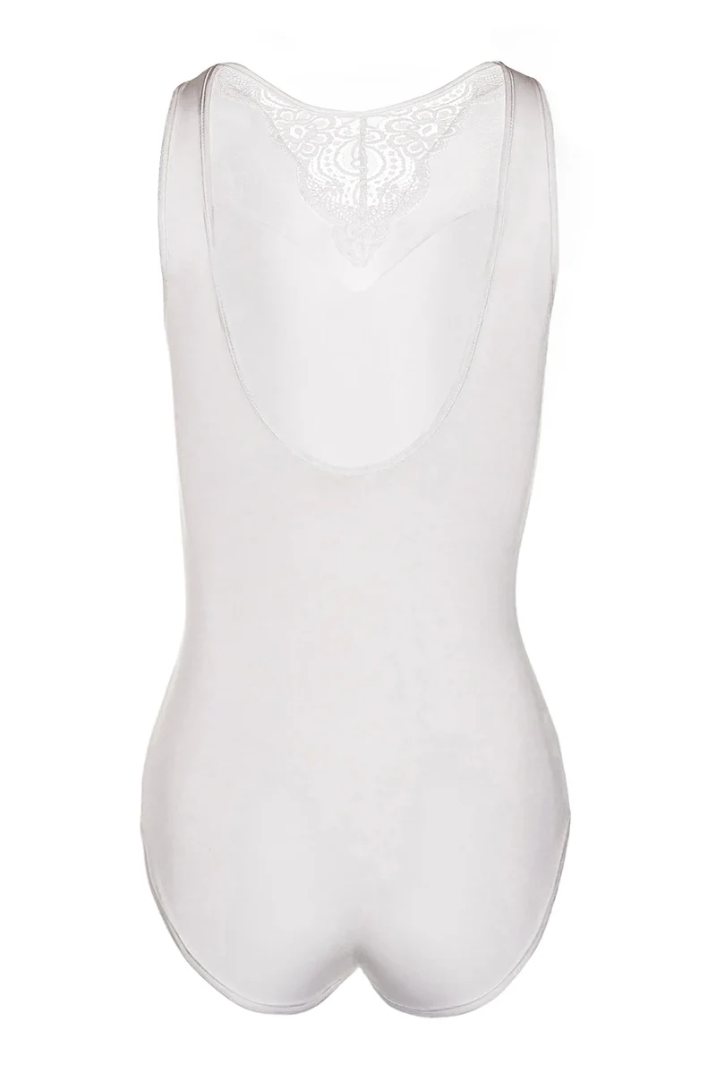 ecru Body mit Netzeinsatz und Spitze KA923323 von Kalimo