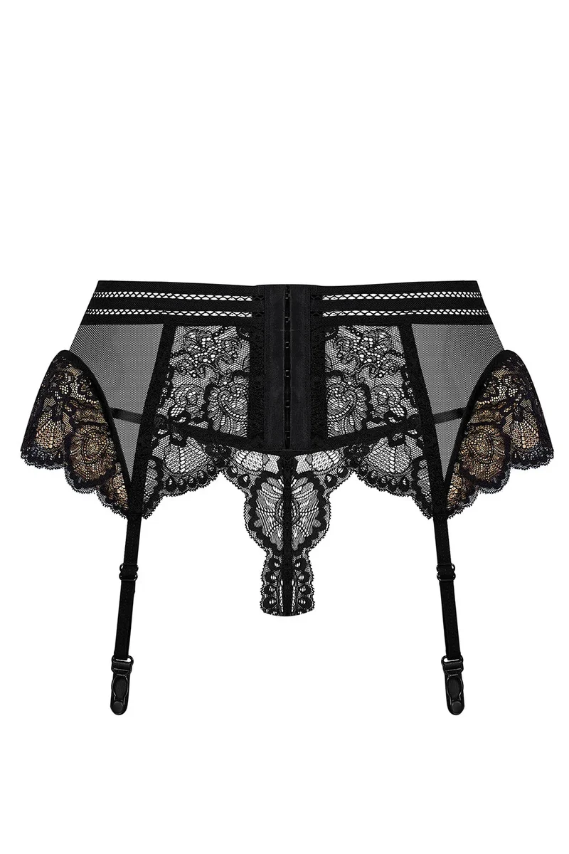 OBSESSIVE – 853-GAR-1 Strumpfhalterгürtel & T-String aus Netzstoff