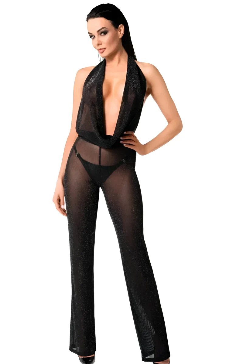 F350 Bodystocking mit Wasserfallausschnitt