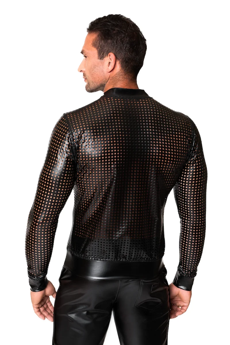schwarze Powerwetlook Jacke H076 von Noir Handmade Chaos Collection