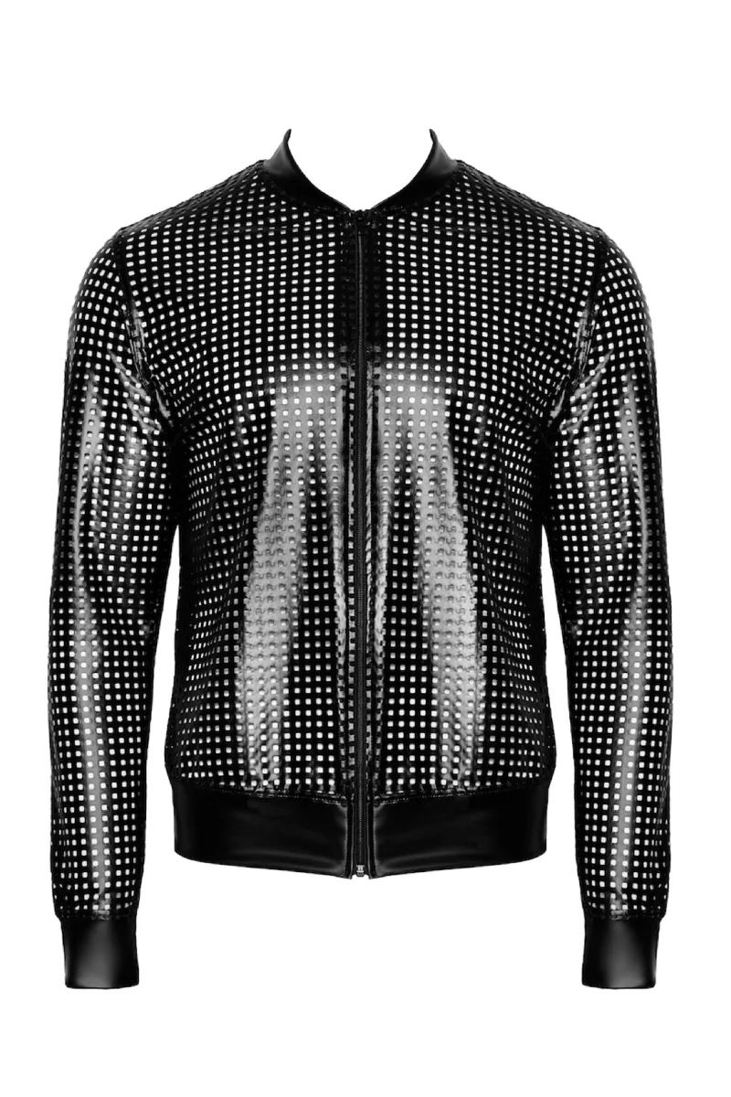 schwarze Powerwetlook Jacke H076 von Noir Handmade Chaos Collection
