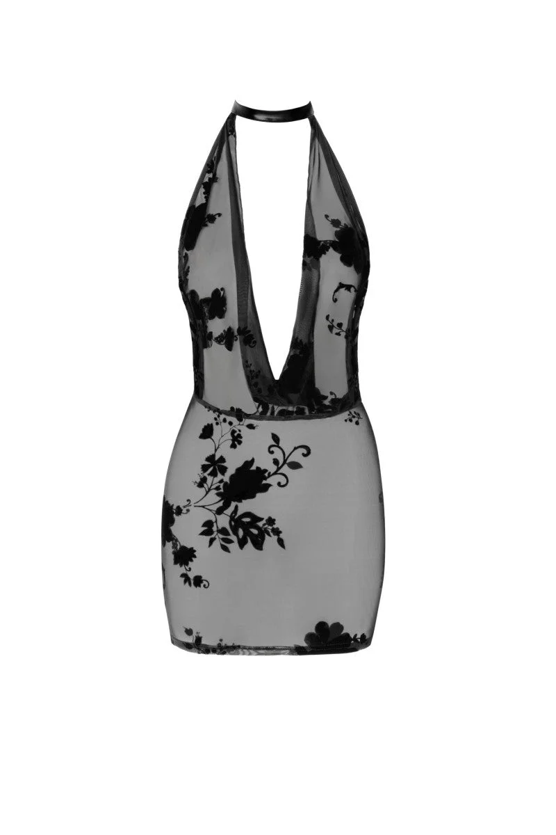 Wildblumen Netzkleid mit Strasskette - Glamouröse Optik