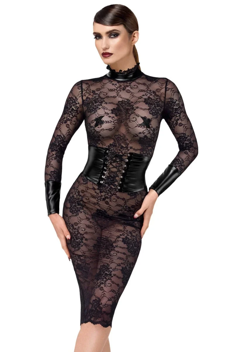F375 halblanges Kleid Noirelle aus Spitze