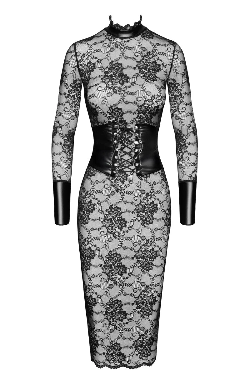 F375 halblanges Kleid Noirelle aus Spitze