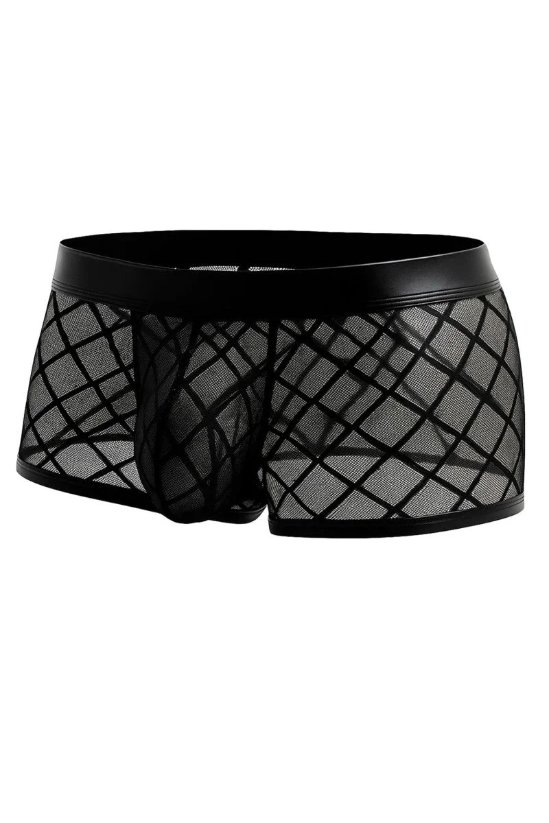 schwarzer Trunk Shorts mit Netz RAV110 von Cut4Men