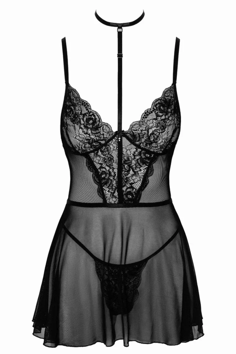 KISS249 Negligee aus Netz und Spitze von Kissable