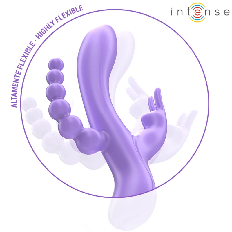 INTENSE - MIKO DREIFACHVIBRATOR RABBIT & STIMULATOR & ANAL 7 VIBRATIONEN LILA