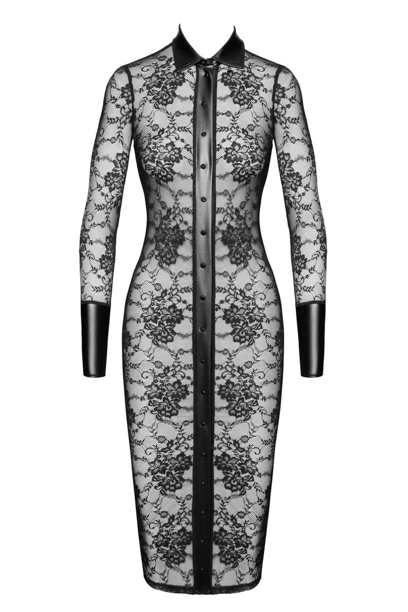 NOIR HANDMADE – F376 Noirelle Midikleid aus Spitze