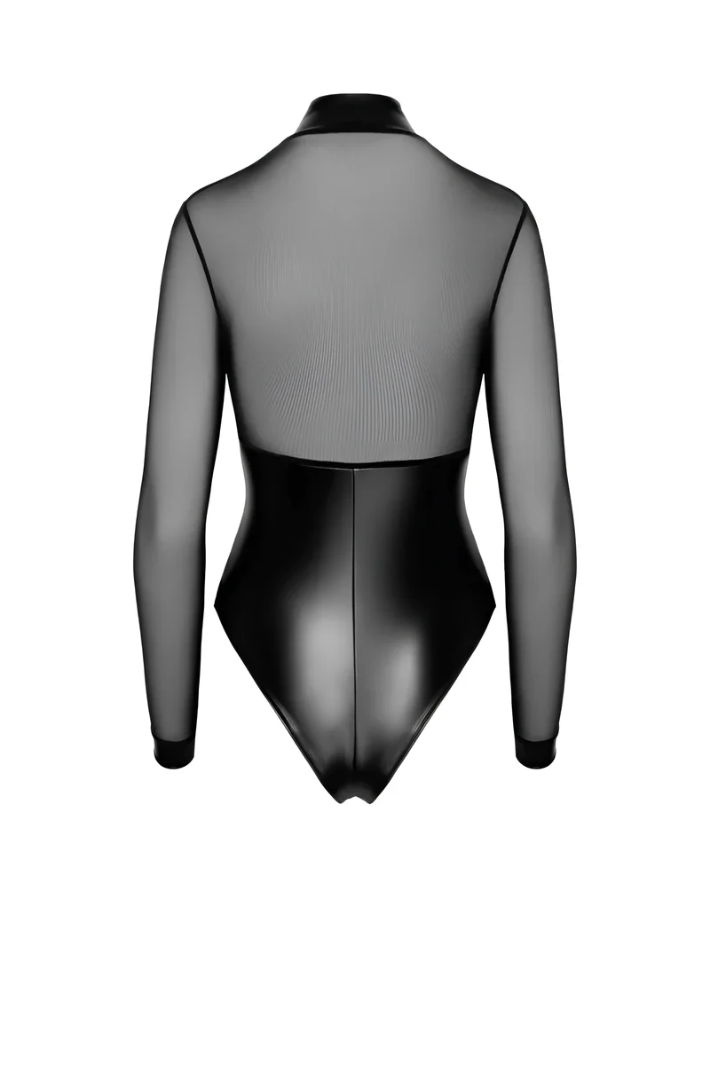 F321 Wetlook/Tüll Body mit Ringen