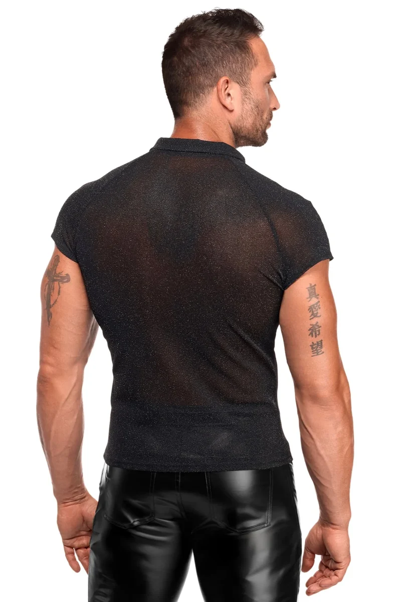 Feinnetz Polo-Shirt H082 von Noir Handmade Kink Royal Collection