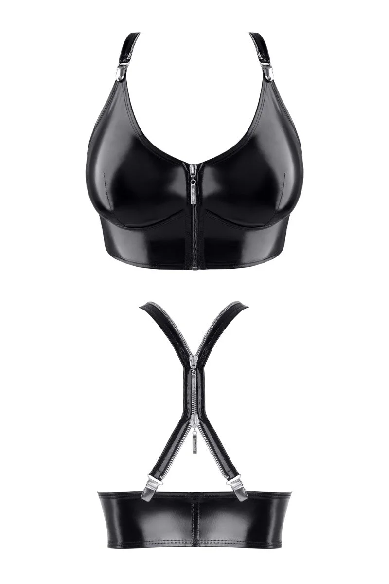 schwarzes Damen-Top TDEike001 von Demoniq Total Domination Collection