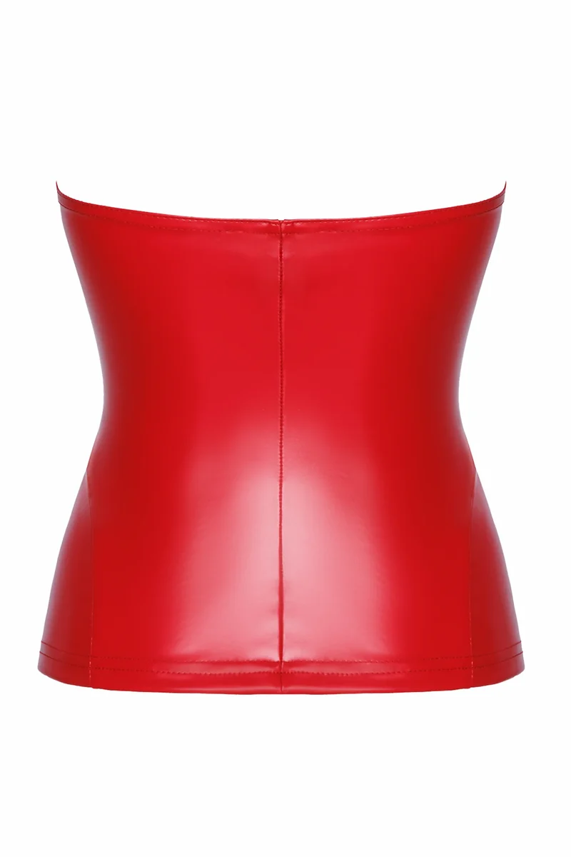 F355 Wetlook Corsagen-Top rot von Noir Hanndmade Orgia Collection