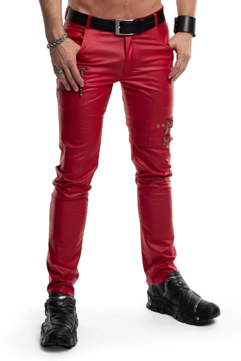 lange Herren Hose RMTommaso002 rot von Regnes Fetish Planet