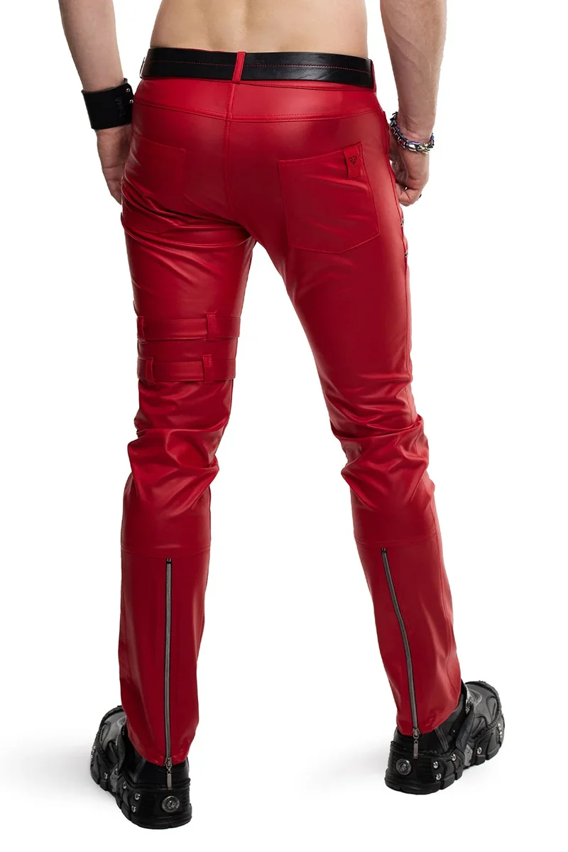 lange Herren Hose RMTommaso002 rot von Regnes Fetish Planet