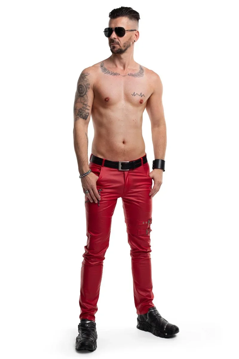 lange Herren Hose RMTommaso002 rot von Regnes Fetish Planet