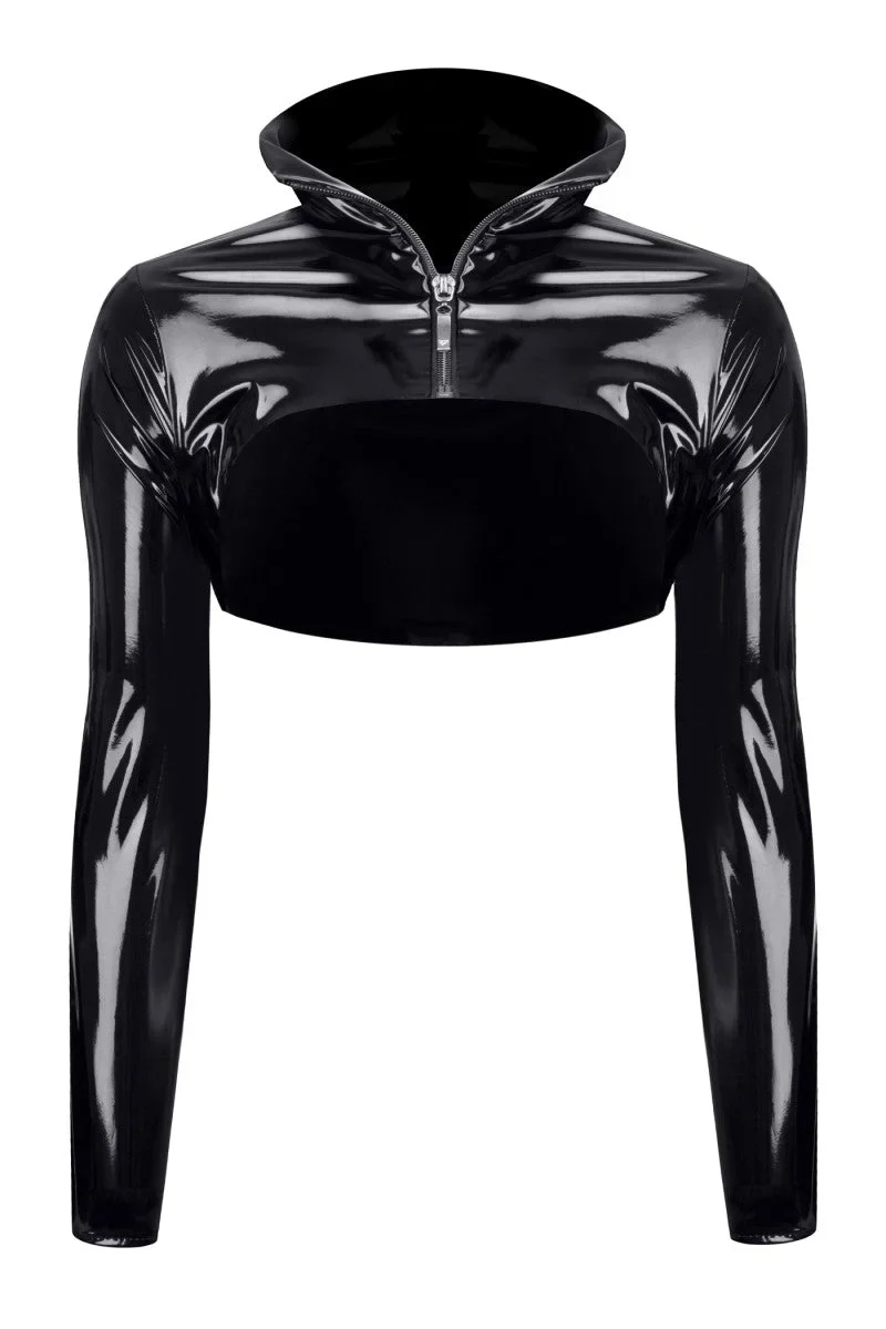 schwarze kurze Jacke TDNele001 von Demoniq Total Domination Collection
