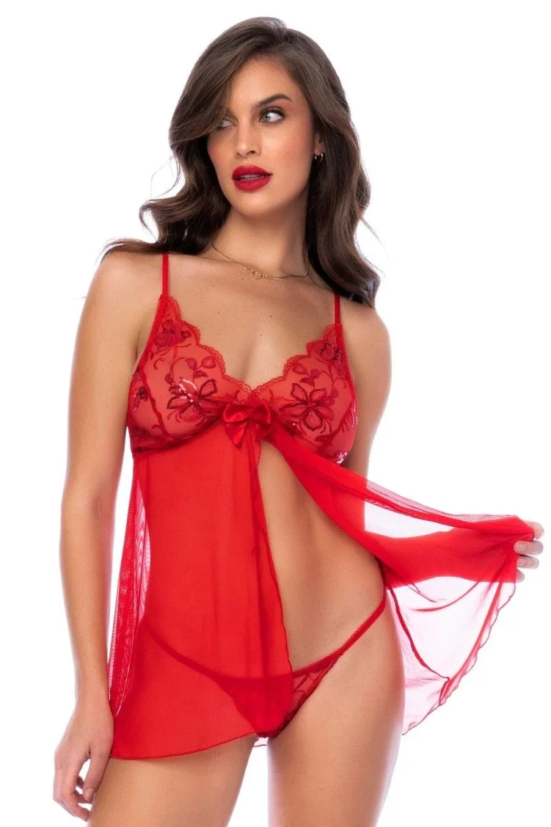 rotes Babydoll - MAL7559RED von Mapale